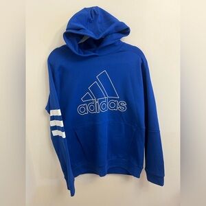 Like New 💙 Adidas Blue Sweater with Signature Stripes